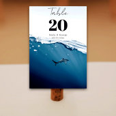 ネイビーブルーアンダーウォーターシャーク航海のビーチ結婚式 テーブルナンバー