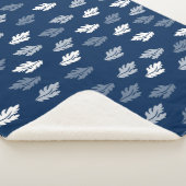 ネイビーブルーアンティーク葉パターン シェルパブランケット (3/4)