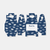 ネイビーブルーアンティーク葉パターン フェイバーボックス (折り畳みなし)