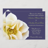 ネイビーブルーアンドクリームワイルドーズ結婚式招待状 招待状 (正面/裏面)