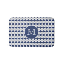 ネイビーブルーアンドグレークローバーモノグラム