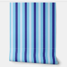 ネイビーブルーアンドターコイズストライプバスルーム