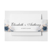 ネイビーブルーアンドダスティーバラ結婚式招待状 招待状ベリーバンド (正面例)