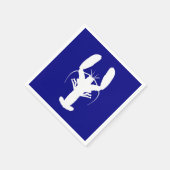 ネイビーブルーアンドホワイトコーストロブスター スタンダードカクテルナプキン (角)