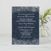 ネイビーブルーアンドホワイトスターダスト結婚式招待状 招待状 (スタンド正面)