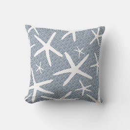 ネイビーブルーアンドホワイトヒトデビーチハウス クッション