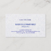 ネイビーブルーアンドホワイトフローラペイズリー 名刺 (裏面)