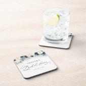 ネイビーブルーアンドホワイトローズブライダルシャワー コースター (右側)