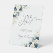 ネイビーブルーアンドホワイトローズリングや輪狩りサイン 台座サイン (正面)