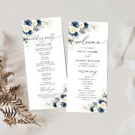 ネイビーブルーアンドホワイトローズ結婚式 プログラム