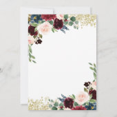 ネイビーブルーアンドマルサラワインブライダルシャワー 招待状 (裏面)