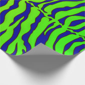 ネイビーブルーアンドライムタイガーストライプアニマルプリント ラッピングペーパー (角)