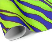 ネイビーブルーアンドライムタイガーストライプアニマルプリント ラッピングペーパー (ロールコーナー)