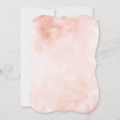 ネイビーブルーアンド赤面ピンクフローラブライダルシャワー 招待状 (裏面)