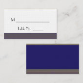 ネイビーブルーアールデコポ結婚ス座席表 プレイスカード (正面/裏面)