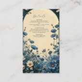 ネイビーブルーアールヌーボー結婚ズ エンクロージャーカード (正面)