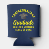 ネイビーブルーイエローカスタム卒業パーティー 缶クーラー (裏面)