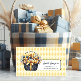 ネイビーブルーイエローギフトバスケット 名刺