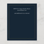 ネイビーブルーイエローサンフラワーウェディング招待状 (裏面)