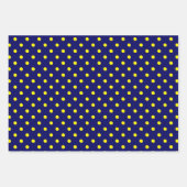 ネイビーブルーイエローパターン（の模様が）ある ラッピングペーパーシート (正面3)