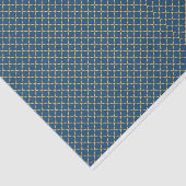 ネイビーブルーイエローパターン（の模様が）ある 薄葉紙 (詳細)