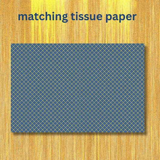 ネイビーブルーイエローパターン（の模様が）ある 薄葉紙