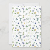 ネイビーブルーイエローフローラブライダルシャワー招待 招待状 (裏面)