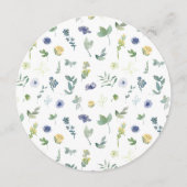 ネイビーブルーイエローフローラボーホラウンドメニューカードプレート メニュー (裏面)