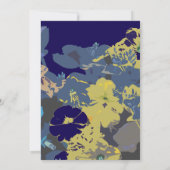 ネイビーブルーイエローワイルドフラワーズモダンフローラ2025 招待状 (裏面)