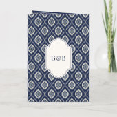 ネイビーブルーイカットオールインワンアナンドKarajシーク結婚ズ 招待状 (裏面)