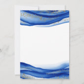 ネイビーブルーインク金ゴールドフレークGeode 40th誕生日 招待状 (裏面)