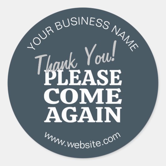 ネイビーブルーインスパイアヴィンテージありがとう ラウンドシール (正面)