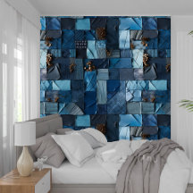 ネイビーブルーインディゴコラージュ紙質感