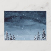 ネイビーブルーウィンターウォーターカラーナイト結婚の詳細 エンクロージャーカード (裏面)