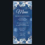 ネイビーブルーウィンタースノーフレークミンス メニュー<br><div class="desc">ネイビーブルーウィンタースノーフレークMis Quinceメニューカード</div>