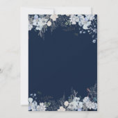 ネイビーブルーウィンターフローラボホブライダルシャワー 招待状 (裏面)