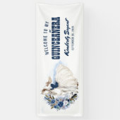 ネイビーブルーウェスタンキンセアニェラ15誕生日 横断幕 (縦)