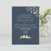 ネイビーブルーウェディングレセプション 招待状 (スタンド正面)