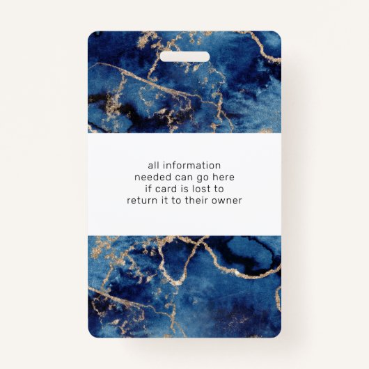 ネイビーブルーウェーブ沿岸金ゴールドサロン写真名 バッジ (裏面)