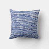 ネイビーブルーウェーブ絞り染め装飾用クッション クッション (裏面)