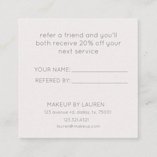 ネイビーブルーウェーブ金ゴールドサロンスパロイヤリティカード スクエア名刺 (裏面)