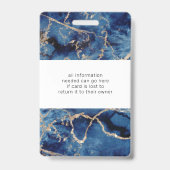 ネイビーブルーウェーブ金ゴールド海サロンモノグラム名 バッジ (裏面)