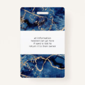 ネイビーブルーウェーブ金ゴールド海サロンモノグラム名 バッジ (裏面)