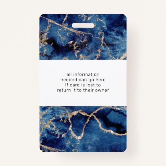 ネイビーブルーウェーブ金ゴールド海サロンモノグラム名 バッジ (裏面)