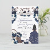 ネイビーブルーウエスタンランチェロキンセアニェラ 招待状 (スタンド正面)