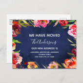 ネイビーブルーウォーターのカラーフローラの移行のお知らせ 案内ポストカード (正面/裏面)