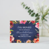 ネイビーブルーウォーターのカラーフローラの移行のお知らせ 案内ポストカード (スタンド正面)