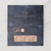 ネイビーブルーウォーターの色とバラ金ゴールドテーブル番号 プレイスカード (外部開封)