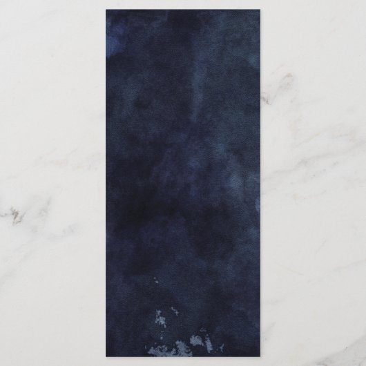 ネイビーブルーウォーターの色とバラ金ゴールド結婚のメニュー メニュー (裏面)