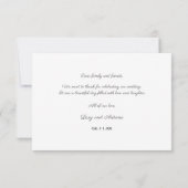 ネイビーブルーウォーターカラスプラッシュ金ゴールド結婚(ばちゃばちゃ)跳ねる サンキューカード (裏面)